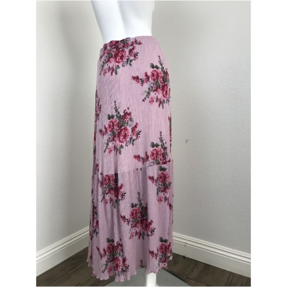 SEE YOU MONDAY XL Maxi Skirt Pink 100%Rayon Floral - Picture 3 of 5